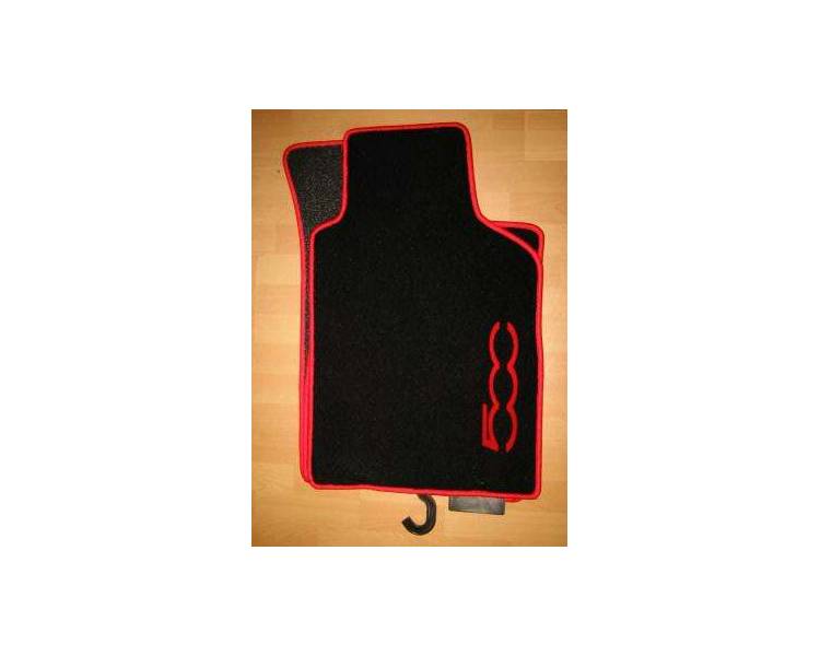 Kit 4 Tapis de sol Auto pour FIAT 500 de 2007 à 2015