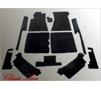 Complete interior carpet kit for Mercedes-Benz W107 SL (R107 Cabrio) 1971–1989 with jump seat and foldable rear seats (only LHD)