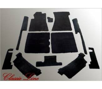 Complete interior carpet kit for Mercedes-Benz W107 SL (R107 Cabrio) 1971–1989 with jump seat and foldable rear seats