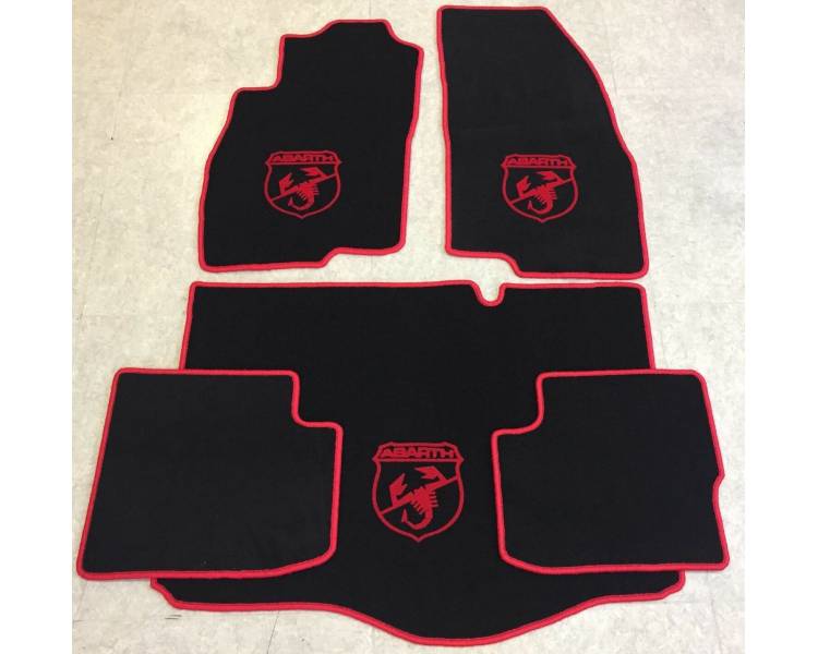 Somer Car Floor Mats For Fiat Grande Punto Abarth – Black Carpet, Anti-Slip