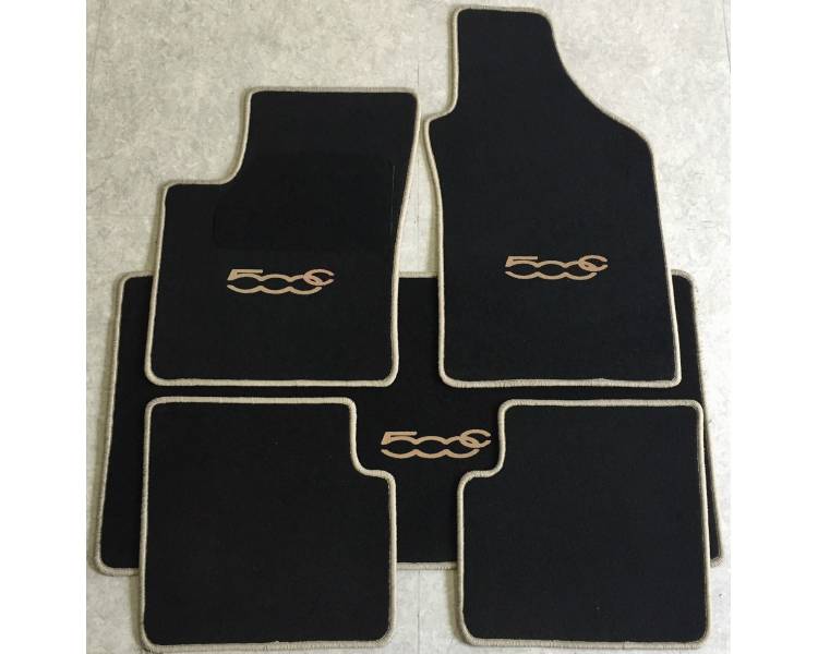 Tapis de sol et de coffre voiture pour Fiat 500 C Cabrio à partir de 2009