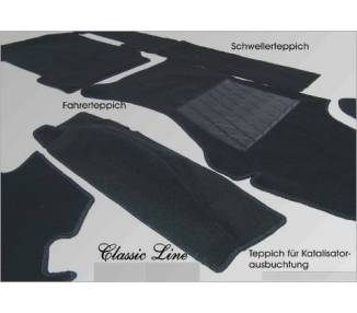 Complete interior carpet kit for Audi Quattro Urquattro 20V 220PS from 1989-1991 (LHD)