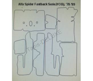 Complete interior carpet kit for Alfa Romeo Spider Fastback 2nd generation 1978-1989 (only LHD)