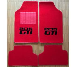 Tapis de sol pour Peugeot 205 GTI rouge