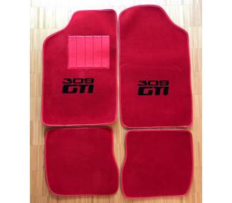 Tapis de sol pour Peugeot 309 GTI rouge