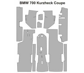 Complete interior carpet kit for BMW 700 Coupé from 1959-1964