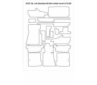 Complete interior carpet kit for Mercedes-Benz W107 SL (R107) 1971–1989 with jump seat (LHD or RHD)