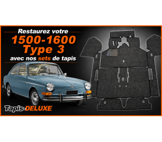 Complete interior carpet kit for VW 1500/1600 type 3 08/1967 - 07/1972 (only LHD)