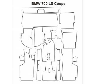 Complete interior carpet kit for BMW 700 LS Coupe from 1959-1965 (only LHD)